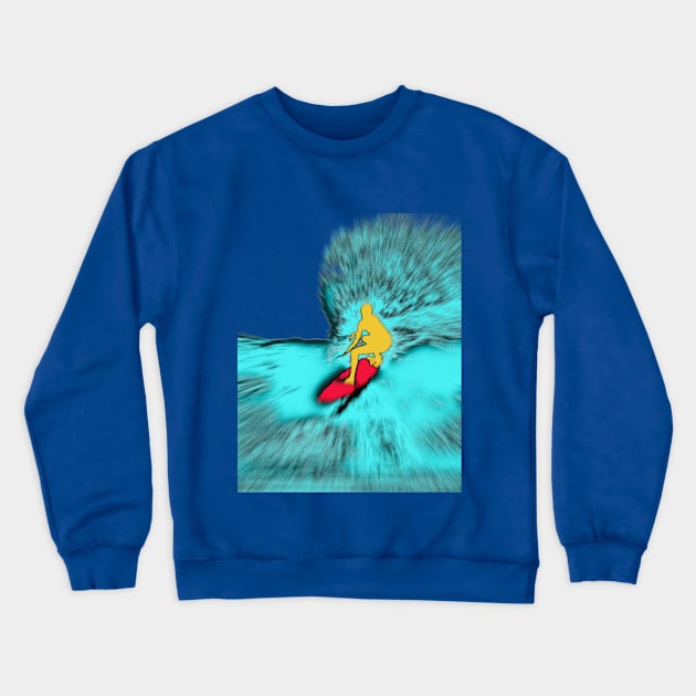 Surfer Making the Drop zoom Crewneck Sweatshirt by KZK101